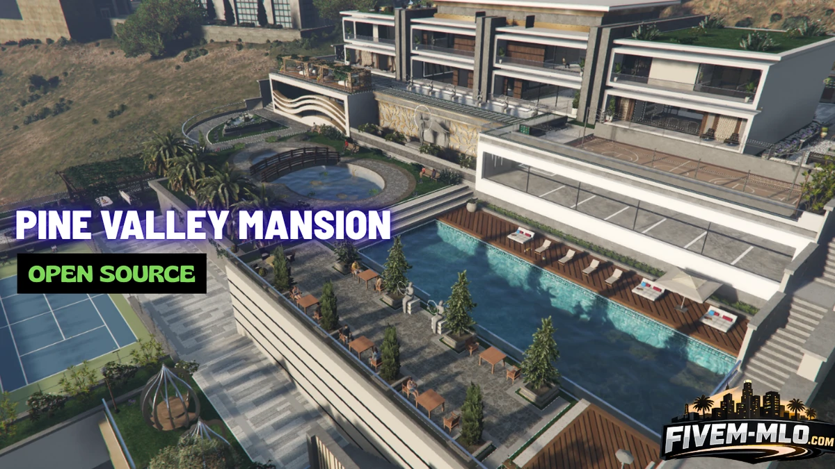 Pine Valley Mansion MLO FiveM | Mega Luxury Mansion with 20-Car Garage | Open Source